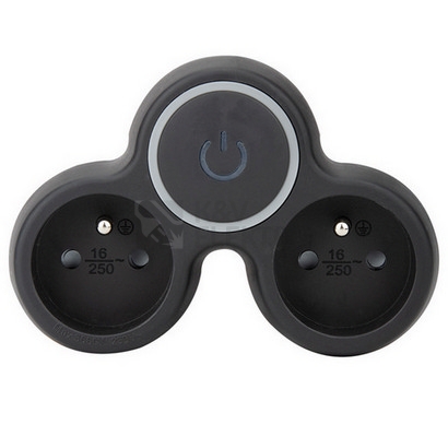 Obrázek produktu Rozbočka 2x 10A černá vypínač Solight P105B 0