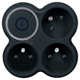 Obrázek produktu Rozbočka 3x 15A černá vypínač Solight P106B 0