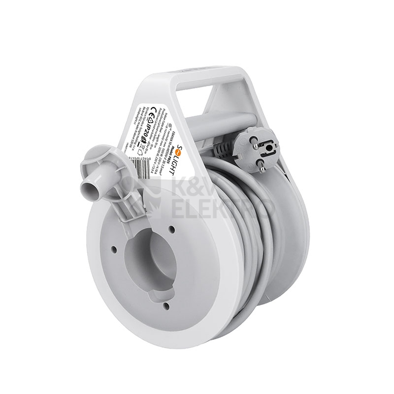 Obrázek produktu Prodlužovací přívod na bubnu 10m 3 zásuvky šedý kabel 3x 1,5mm2 Solight PB25 4