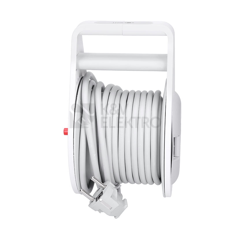 Obrázek produktu Prodlužovací přívod na bubnu 10m 3 zásuvky šedý kabel 3x 1,0mm2 Solight PB25B 3