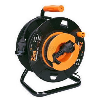 Obrázek produktu 1z prodlužovací přívod - na bubnu venkovní 25m gumový kabel 3x 1,5mm2 IP44 Solight PB30 0