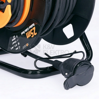 Obrázek produktu 1z prodlužovací přívod - na bubnu venkovní 25m gumový kabel 3x 1,5mm2 IP44 Solight PB30 2