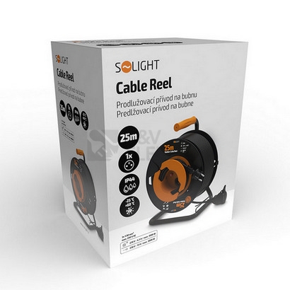 Obrázek produktu 1z prodlužovací přívod - na bubnu venkovní 25m gumový kabel 3x 1,5mm2 IP44 Solight PB30 4