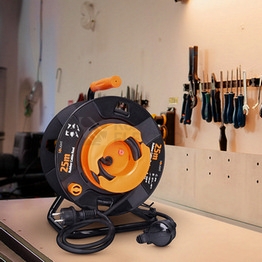 Obrázek produktu 1z prodlužovací přívod - na bubnu venkovní 25m gumový kabel 3x 1,5mm2 IP44 Solight PB30 5