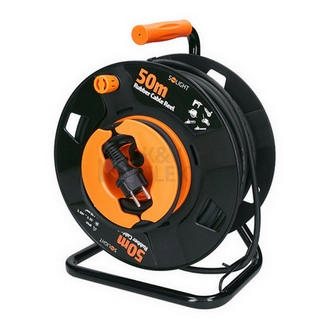 Obrázek produktu 1z prodlužovací přívod - na bubnu venkovní 50m gumový kabel 3x 1,5mm2 IP44 Solight PB31 5
