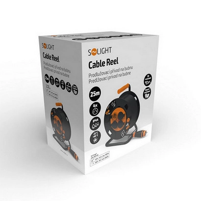 Prodlužovací přívod - na bubnu 4 zásuvky 25m kabel guma-neopren 3x 2,5mm2 IP44 Solight PB41 (obrázek 8)