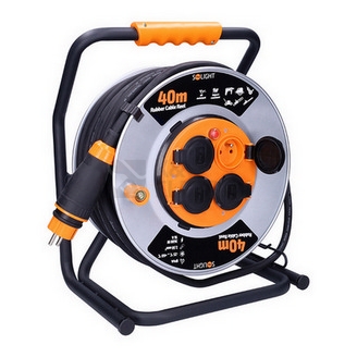 Obrázek produktu 4z prodlužovací přívod - na bubnu 40m gumový kabel 3x 2,5mm2 IP44 Solight PB43 0