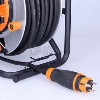 Obrázek produktu 4z prodlužovací přívod - na bubnu 40m gumový kabel 3x 2,5mm2 IP44 Solight PB43 7