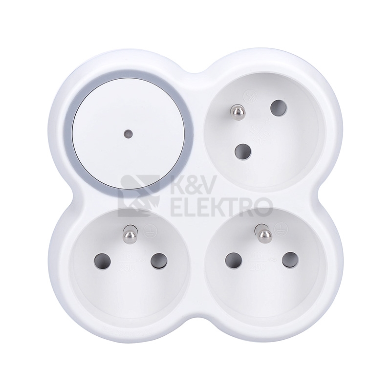 Obrázek produktu Přepěťová ochrana 3z do zásuvky Solight PO29 0