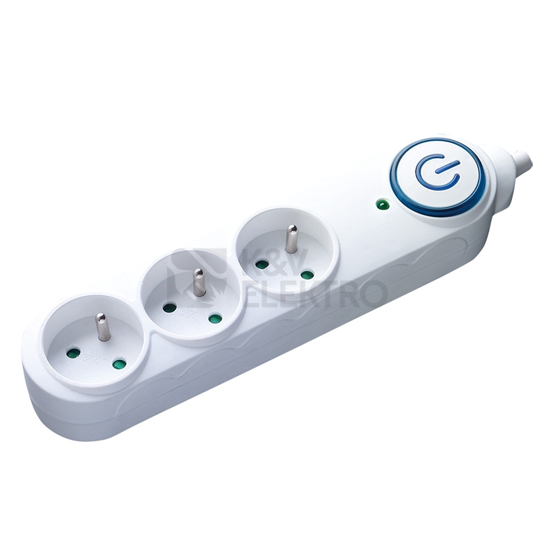 Obrázek produktu Přepěťová ochrana 3z 1,5m bílá Solight PO39 1