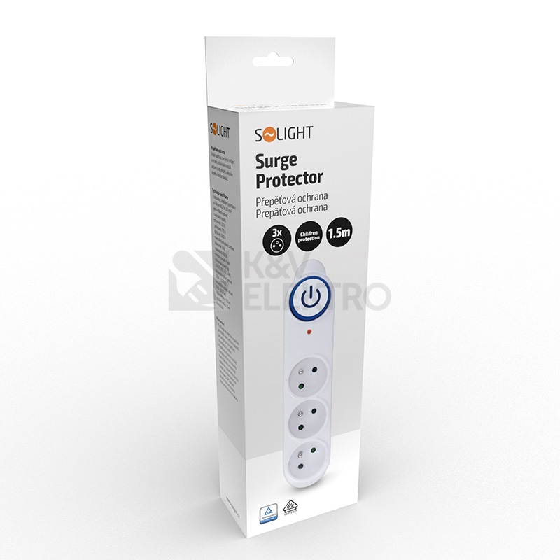 Obrázek produktu Přepěťová ochrana 3z 1,5m bílá Solight PO39 2