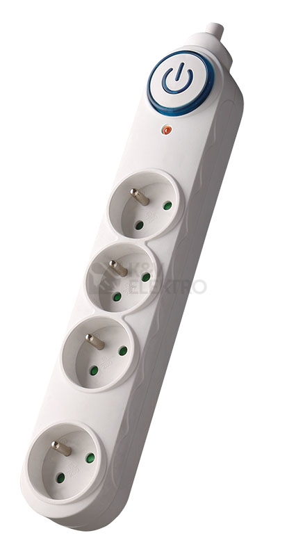 Obrázek produktu Přepěťová ochrana 4z 1,5m bílá Solight PO46 1