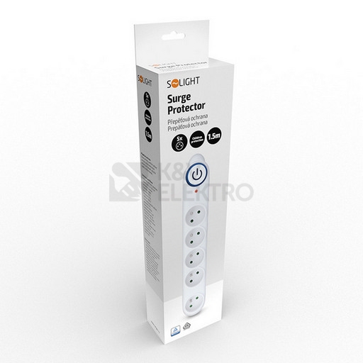 Obrázek produktu Přepěťová ochrana 5z 1,5m bílá Solight PO54 2