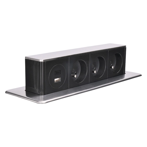 3z + USB A+C 20W PD výsuvný blok zásuvek 2m nerez ocel Solight PP126C-PD20 (obrázek 8)