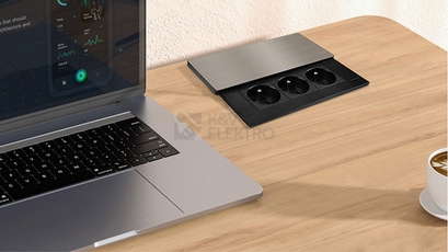 Obrázek produktu Vestavný blok zásuvek s posuvným krytem 3 zásuvky 2m stříbrný Solight PP128 1