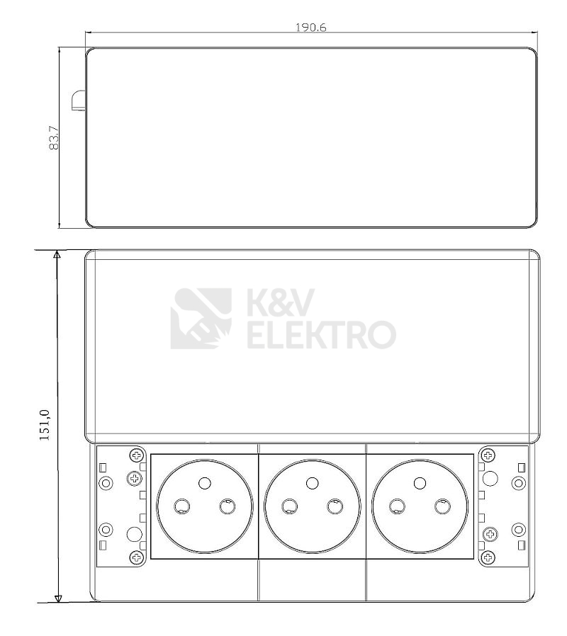 Obrázek produktu Vestavný blok zásuvek s posuvným krytem 3 zásuvky 2m stříbrný Solight PP128 4