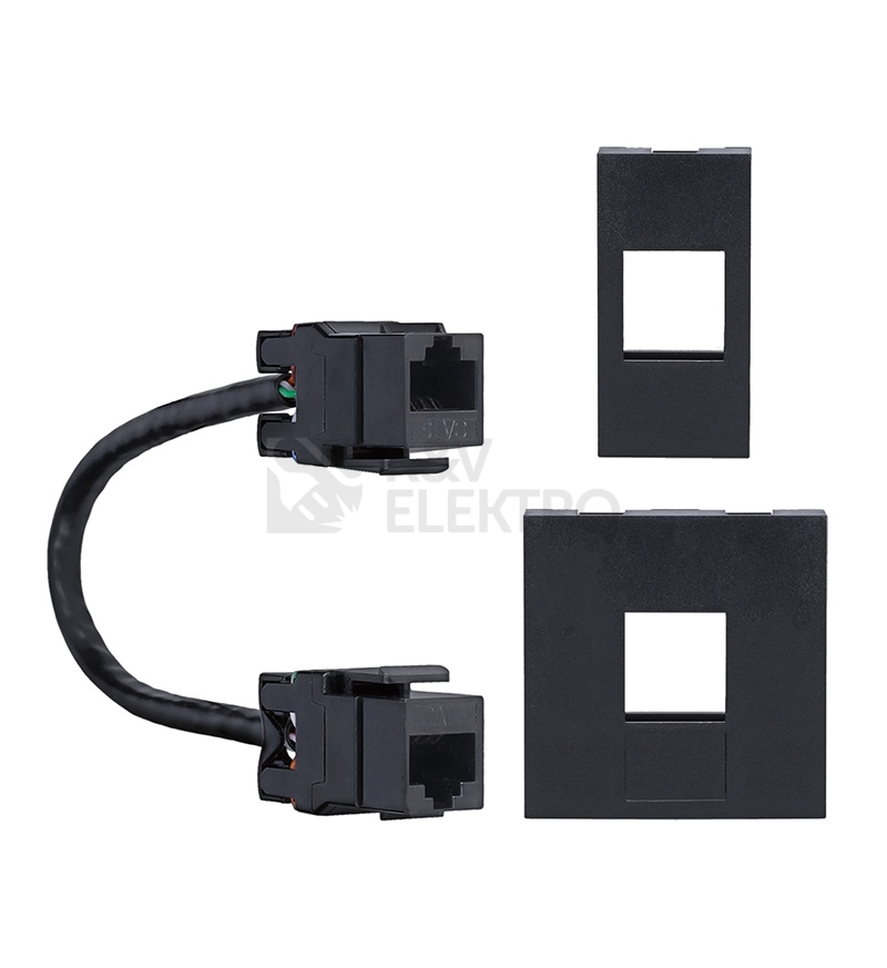 Obrázek produktu RJ45 Cat6 doplňkový modul pro vestavné zásuvky série PP128 Solight PP128-RJ45 1