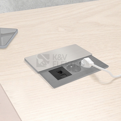 Obrázek produktu RJ45 Cat6 doplňkový modul pro vestavné zásuvky série PP128 Solight PP128-RJ45 4