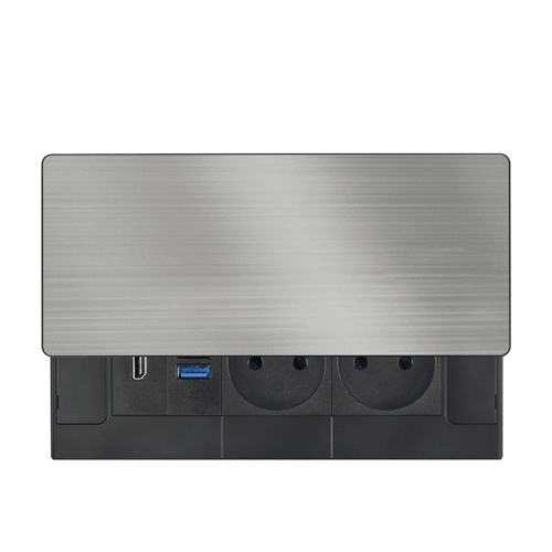 Vestavný blok zásuvek s posuvným krytem 2 zásuvky HDMI USB A+C 20W PD 2m stříbrný Solight PP128C-PD20-HDMI (obrázek 11)