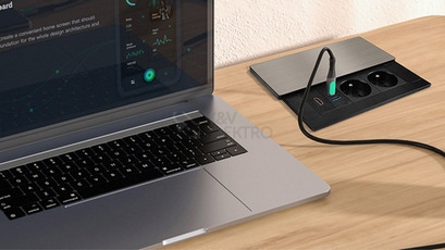 Obrázek produktu Vestavný blok zásuvek s posuvným krytem 2 zásuvky HDMI USB A+C 20W PD 2m stříbrný Solight PP128C-PD20-HDMI 10