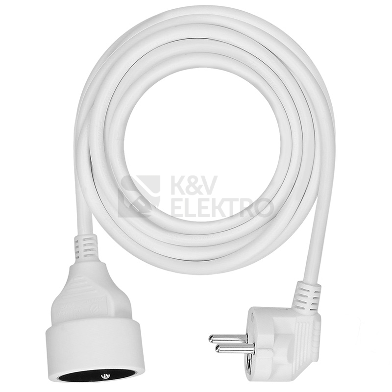Obrázek produktu Prodlužovací přívod 5m 1 zásuvka 3x1,5mm2 PVC bílý Solight PS04X 0