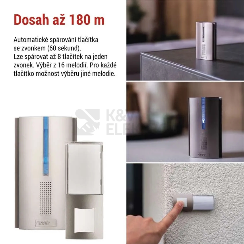 Obrázek produktu Bezdrátový domovní zvonek EMOS P5763N 4