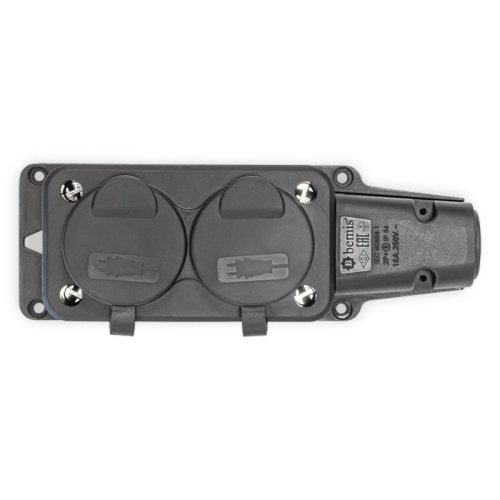 Dvojzásuvka gumová IP54 16A GZF 102