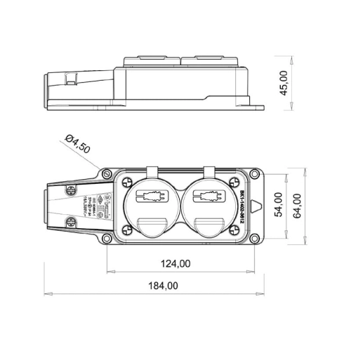 Dvojzásuvka gumová IP54 16A GZF 102 (obrázek 4)