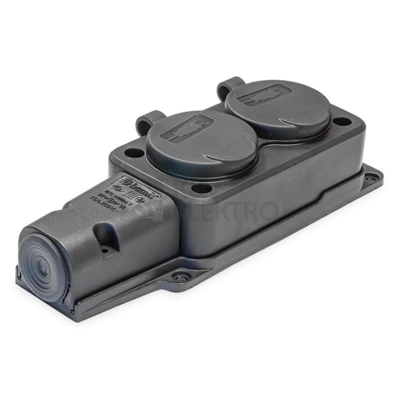 Obrázek produktu Dvojzásuvka gumová IP54 16A GZF 102 1