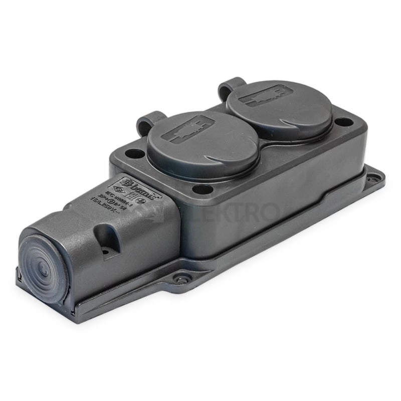 Obrázek produktu Dvojzásuvka gumová IP54 16A GZF 102 1