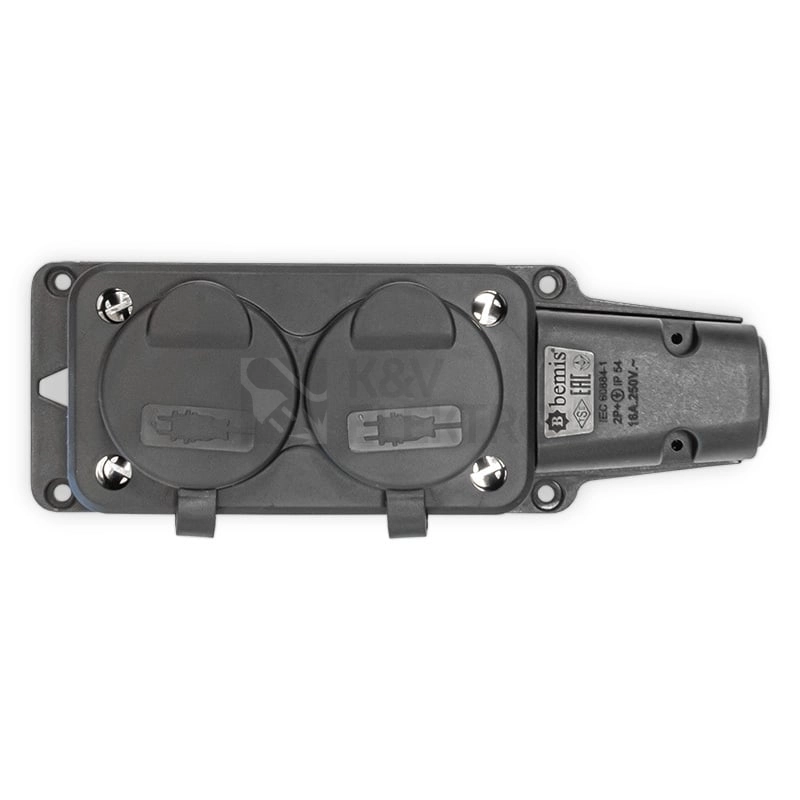 Obrázek produktu Dvojzásuvka gumová IP54 16A GZF 102 2
