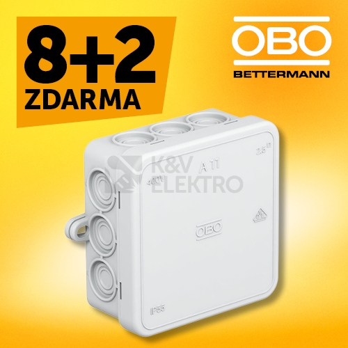 Krabice OBO A11 IP54 85x85x40 2000342 AKCE 8+2
