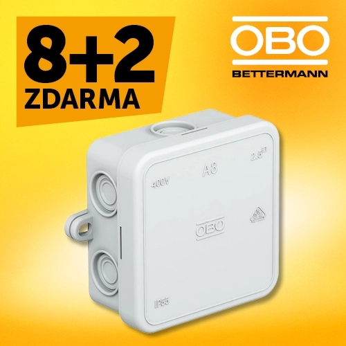 Krabice OBO A8 IP54 75x75x36 2000016 AKCE 8+2