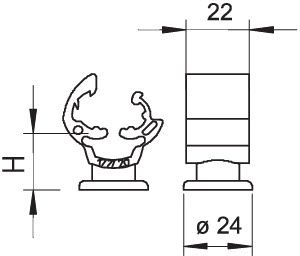 Podpěra vedení OBO 177/55 M8 výška=55mm 5207487 AKCE 15+5 (obrázek 3)