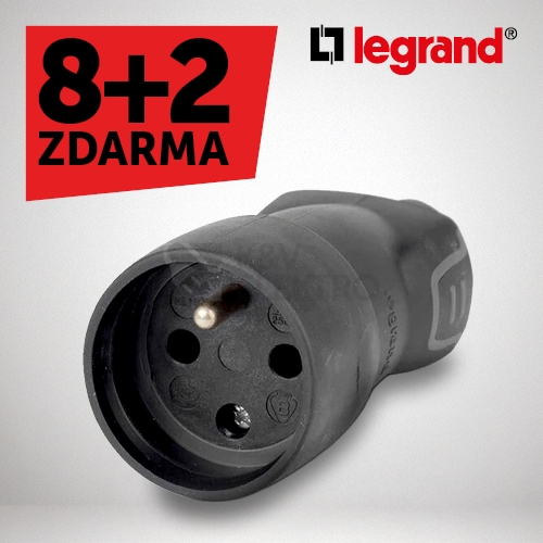  Legrand spojka/zásuvka gumová IP44 230V/16A 50446 výhodné balení 8+2