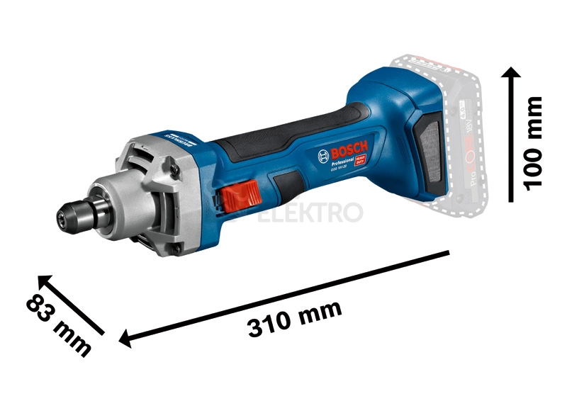 Obrázek produktu Aku přímá bruska Bosch GGS 18V-20 0.601.9B5.401 bez nabíječky a baterie 1