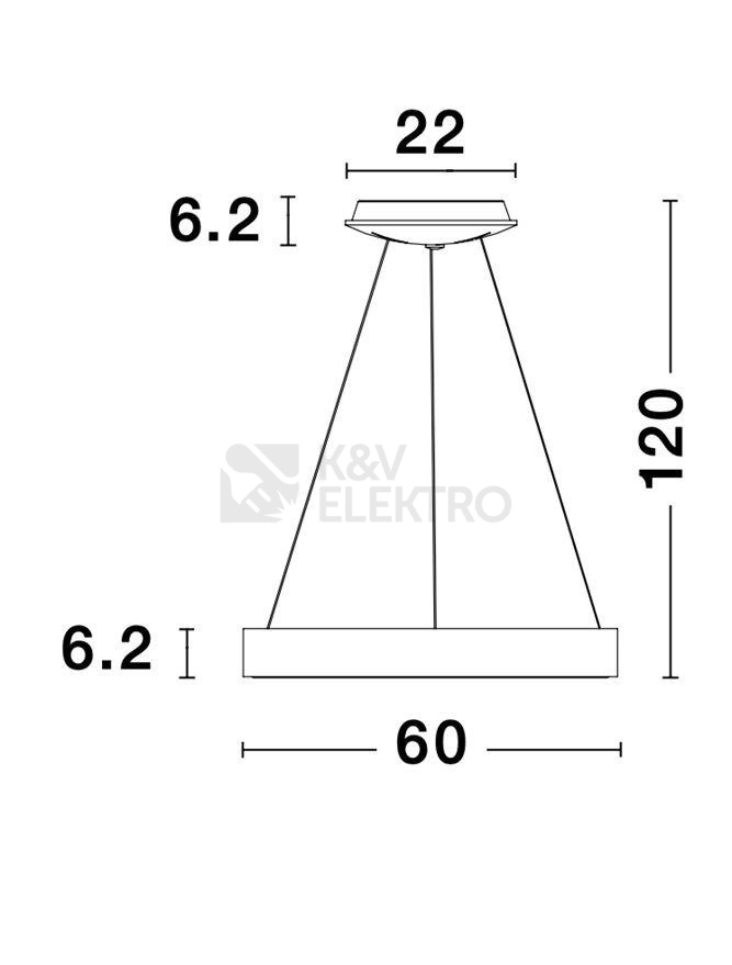Obrázek produktu Závěsné LED svítidlo NOVA LUCE RANDO THIN 50W 4000K 9453451 stmívatelné Triac 5