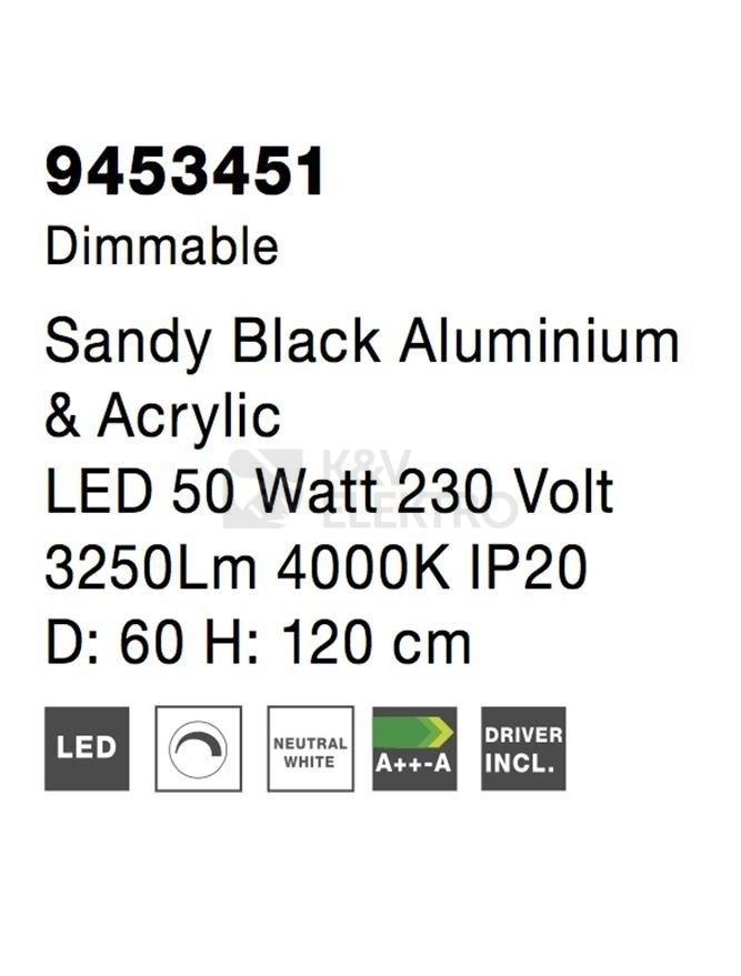 Obrázek produktu Závěsné LED svítidlo NOVA LUCE RANDO THIN 50W 4000K 9453451 stmívatelné Triac 6
