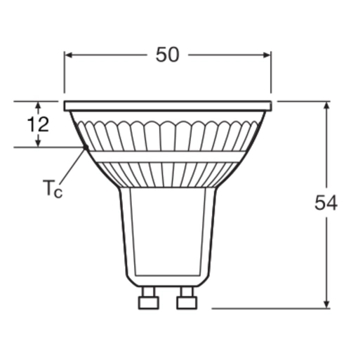 LED žárovka GU10 PAR16 LEDVANCE PARATHOM 3,7W (50W) teplá bílá (2700K), reflektor 36° (obrázek 3)