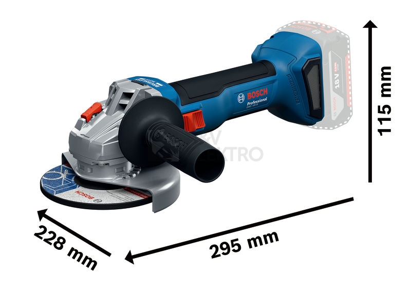 Obrázek produktu Aku úhlová bruska 125mm Bosch GWS 18V-8 0.601.9N9.000 bez nabíječky a baterie 1