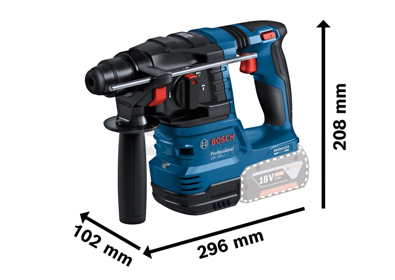 Obrázek produktu Aku vrtací kladivo SDS-Plus Bosch GBH 185-LI 0.611.924.022 4Ah 1