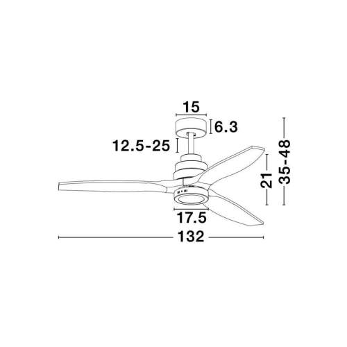 Stropní ventilátor s LED světlem NOVA LUCE SABAL 12W 3000K 5231401 (obrázek 8)
