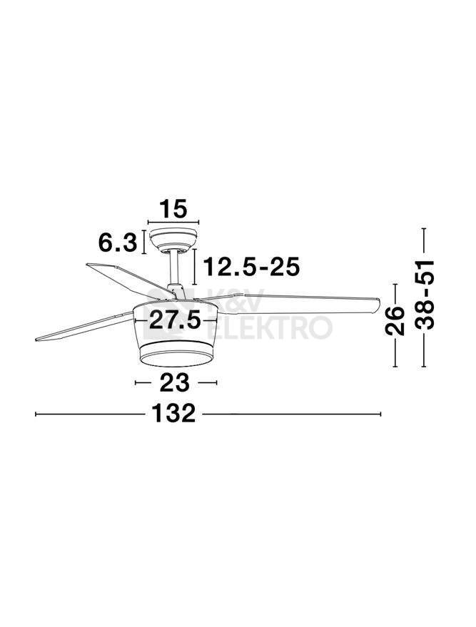 Obrázek produktu Stropní ventilátor s LED světlem NOVA LUCE MONSOON 18W 3000K 5260251 5
