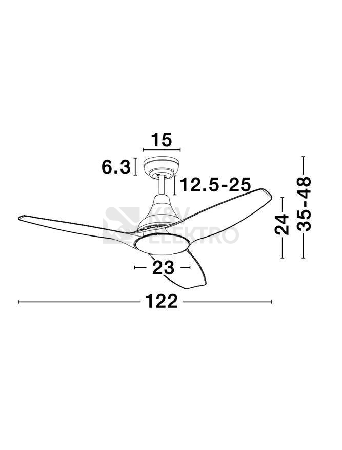 Obrázek produktu Stropní ventilátor s LED světlem NOVA LUCE SAMOA 18W 3000K 5267301 7
