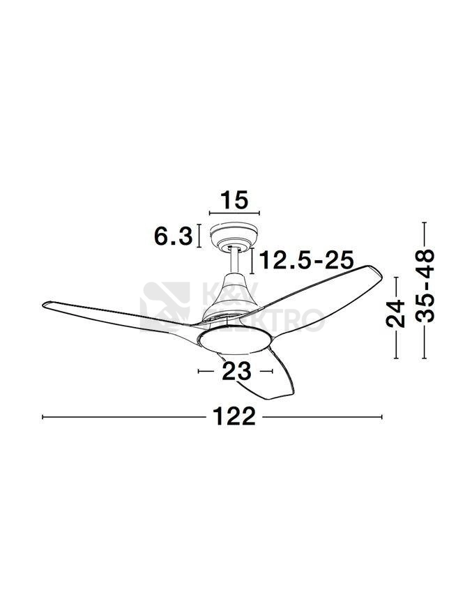 Obrázek produktu Stropní ventilátor s LED světlem NOVA LUCE SAMOA 18W 3000K 5267302 11