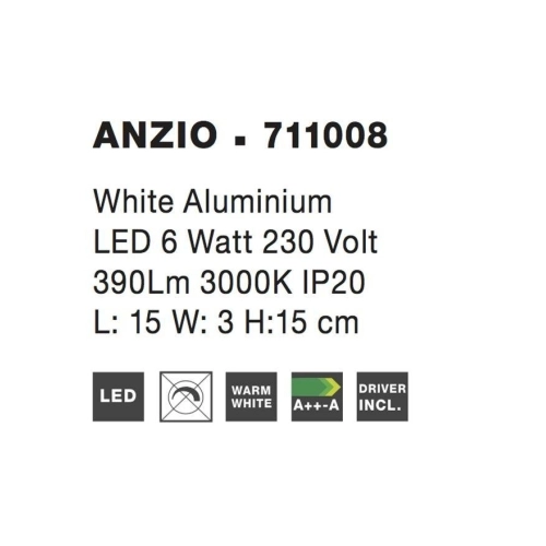 Nástěnné LED svítidlo NOVA LUCE ANZIO 6W 3000K 711008 (obrázek 4)