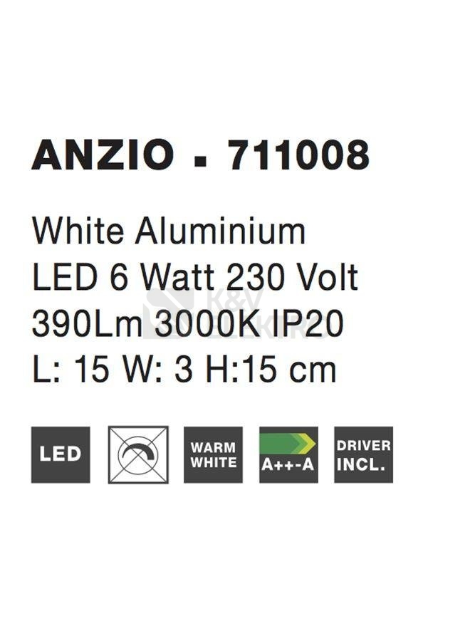 Obrázek produktu Nástěnné LED svítidlo NOVA LUCE ANZIO 6W 3000K 711008 3