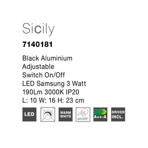 Nástěnné LED svítidlo NOVA LUCE SICILY 3W 3000K 7140181 (obrázek 4)