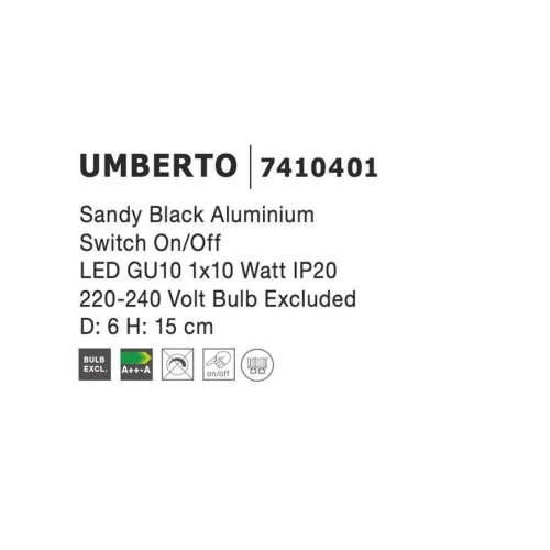 Nástěnné svítidlo NOVA LUCE UMBERTO GU10 7410401 bez žárovky (obrázek 4)