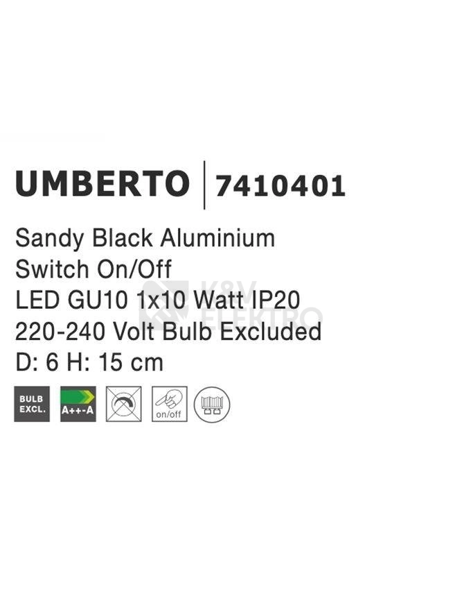 Obrázek produktu Nástěnné svítidlo NOVA LUCE UMBERTO GU10 7410401 bez žárovky 3